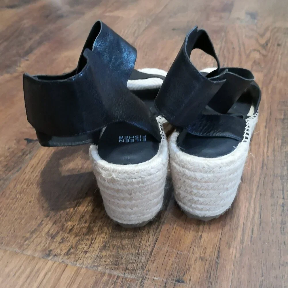 Brand New Eileen Fisher Willow Tumbled Leather Wedge‎ Espadrille Size 10